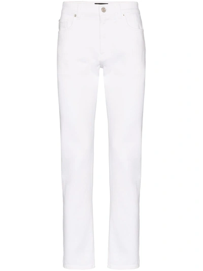 Versace Schmale Jeans Mit Geradem Bein In White