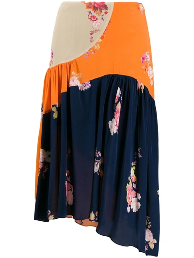 Preen Line Lilja Colour Block Skirt In Blue