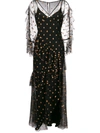 Temperley London Glitter Detail Maxi Dress In Black