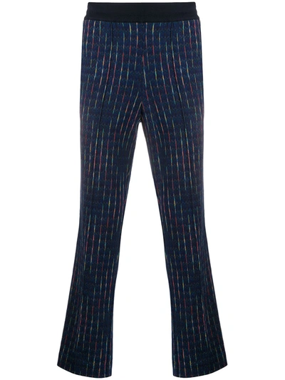 Missoni Embroidered Straight-leg Trousers In Blue