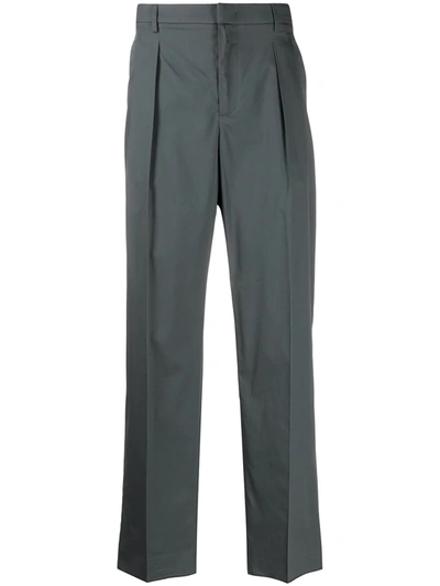 Valentino Tailored Straight Trousers In Grey