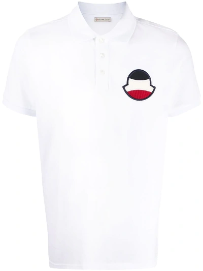 Moncler Patch Polo Shirt In White
