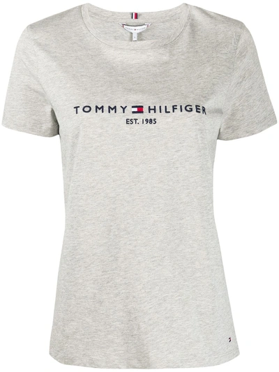 Tommy Hilfiger Logo Print T-shirt In Grey