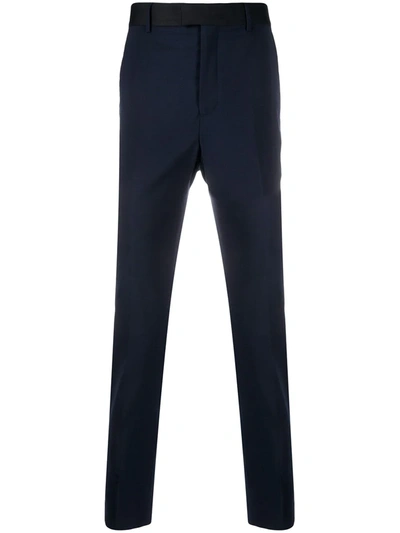 Les Hommes Tailored Straight Leg Trousers In Blue