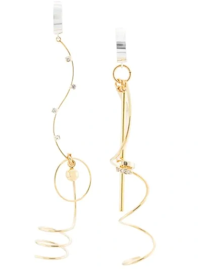 Mounser Asymmetric Drop Earrings In Gold