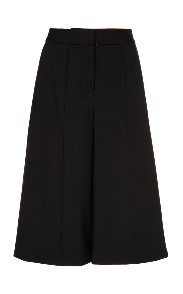 Adam Lippes Wide-leg Cropped Tailored Rousers In Black | ModeSens