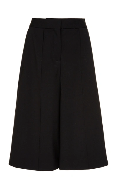 Adam Lippes Wide-leg Cropped Tailored Rousers In Black