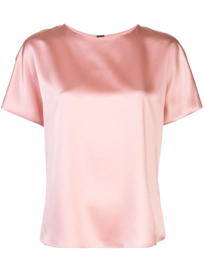 Adam Lippes Short-sleeved Silk Blouse In Pink