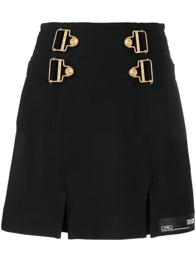 Versace Jeans Couture Buckled Detail Mini Skirt In Black