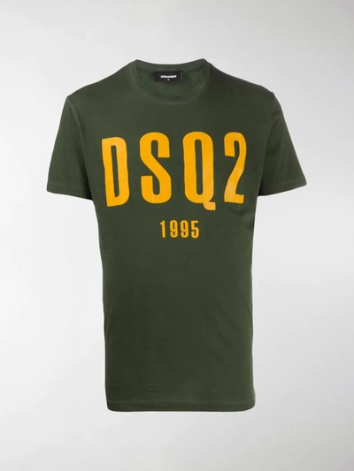 Dsquared2 Logo Printed Fitted T-shirt In Green