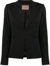 Twinset Notched Lapel Flap Pocket Blazer In Black