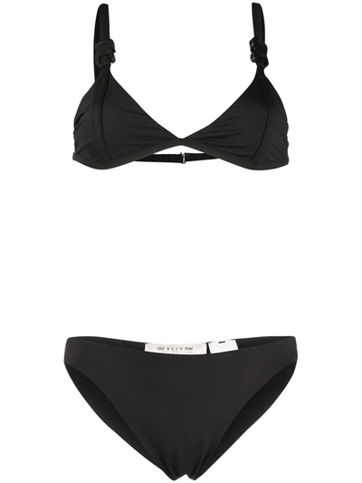 Alyx Plain Buckled Bikini Set In Black