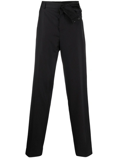 Y/project Deconstructed Striped Trousers In Black