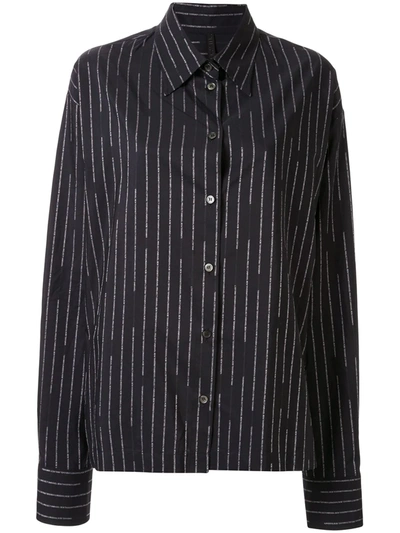 Ben Taverniti Unravel Project Logo-stripe Shirt In Black