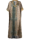 Pierre-louis Mascia Aloeuw Mixed-print Silk Dress In Brown