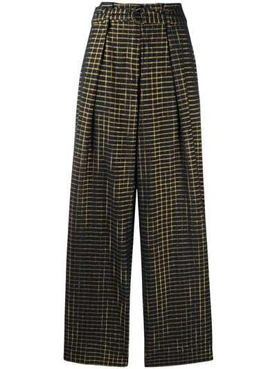 Ulla Johnson Rhodes Check-print Trousers In Blue
