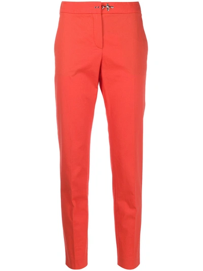 Fay High-rise Cropped Tapered Trousers In Orange