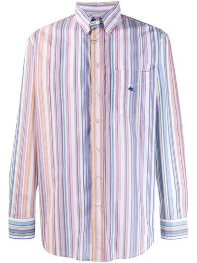 Etro Striped Button-down Shirt In Blue