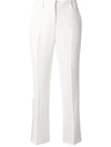 N°21 Cropped Ruffle Detail Trousers In White