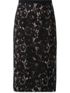 N°21 Lace Cotton-blend Pencil Skirt In Black