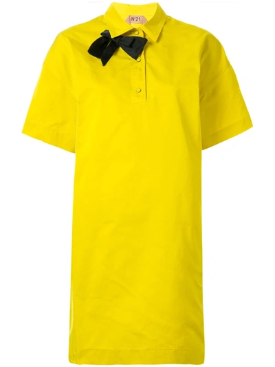 N°21 Asymmetric Bow Dress In Yellow