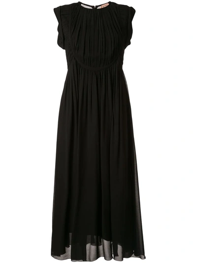 N°21 Ruched Midi Dress In Black
