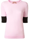N°21 Contrast Cuffs Knitted Top In Pink