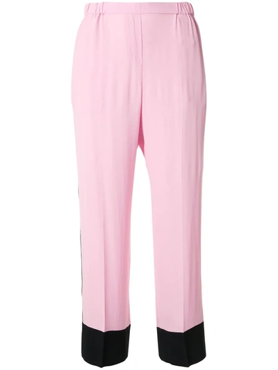 N°21 Contrasting Hems Trousers In Pink