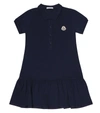 Moncler Kids' Stretch-cotton Polo Dress In Navy