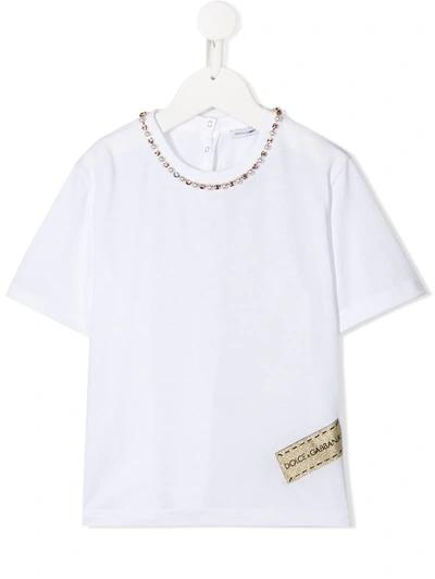 Dolce & Gabbana Kids' Necklace Detail T-shirt In White