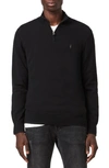 Allsaints Kilburn Wool Blend Half-zip Pullover In Black