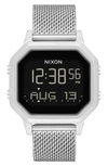 Nixon Siren Digital Bracelet Watch, 36mm In Silver / Black/ Silver