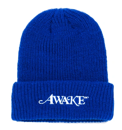 Pre-owned Awake  Loose Gauge Classic Logo Beanie Blue