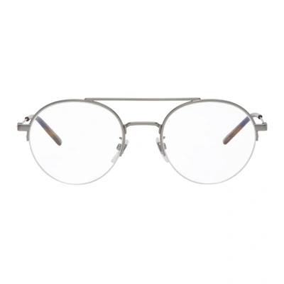 Gucci Silver Semi-rimless Glasses In 004 Rutheni