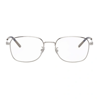 Gucci Silver Rectangular Glasses In 004 Silver