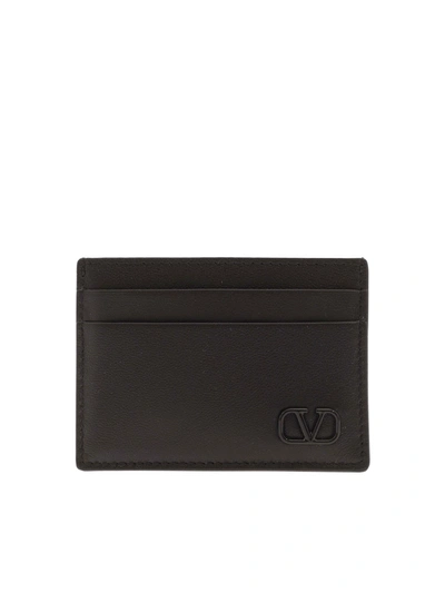 Valentino Garavani Vlogo Card Holder In Black