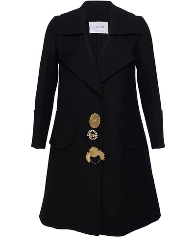 Patou Long Coat In Black