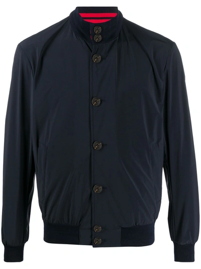 Kired Button-up Bomber Jacket In Blue