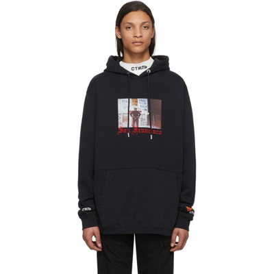 Heron Preston San Francisco Graphic Printed Hoodie In 1088 Blkmul
