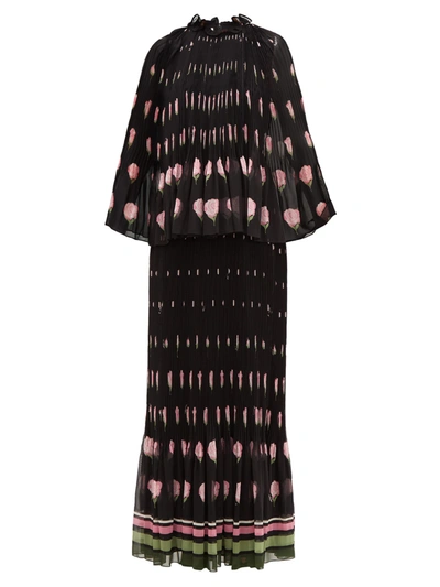 Valentino Printed Georgette Evening Dress In Multicolored