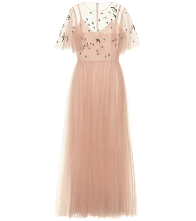Valentino Sequined Tulle Gown In Pink