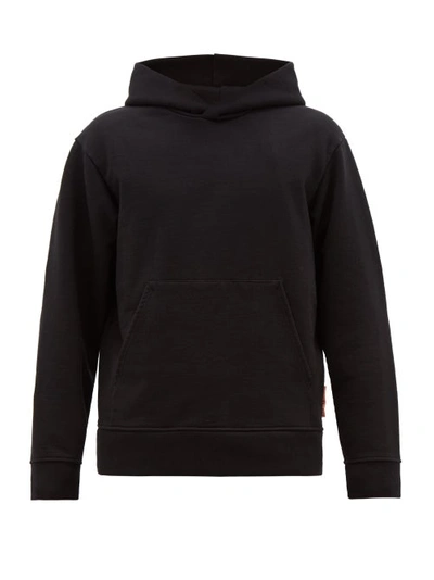 Acne Studios Logo-tab Cotton-blend Hooded Sweatshirt In Black