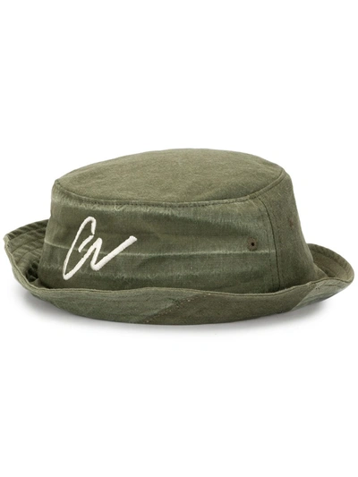 Greg Lauren Logo Embroidered Bucket Hat In Green