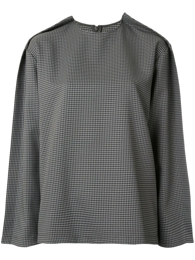 Maison Margiela Houndstooth Print Top In Green