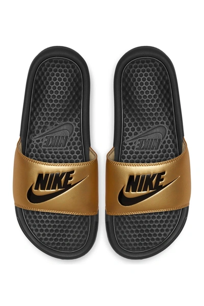 Nike Women's Benassi Jdi Swoosh Slide Sandals From Finish Line In Copper