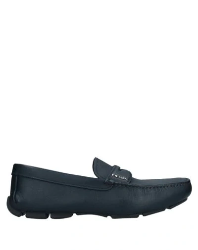 Prada Loafers In Dark Blue