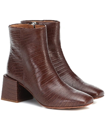 Loq Lazaro Leather Ankle Boots In Brown