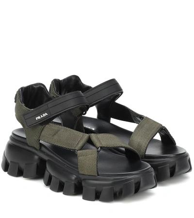 Prada Cloudbust Thunder Sandals In Green