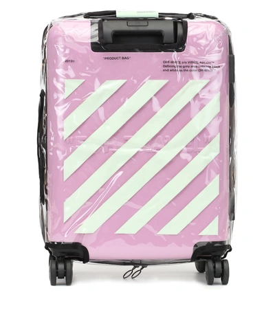 Off-white Quote Carry-on Suitcase In Pink