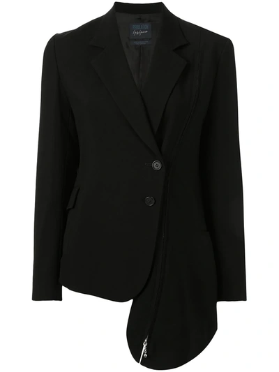 Yohji Yamamoto Single Breasted Asymmetric Blazer In Black